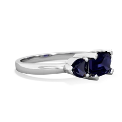 Lab Pink Sapphire Three Stone 14K White Gold ring R5235