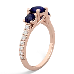 Blue Topaz Pave Trellis 14K Rose Gold ring R5500