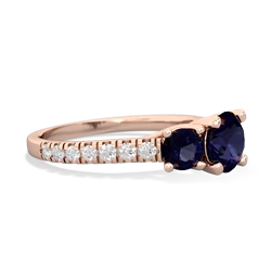 Blue Topaz Pave Trellis 14K Rose Gold ring R5500