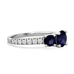 Tanzanite Pave Trellis 14K White Gold ring R5500