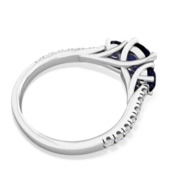 Sapphire Pave Trellis 14K White Gold ring R5500