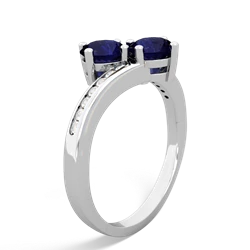 Sapphire Channel Set Two Stone 14K White Gold ring R5303