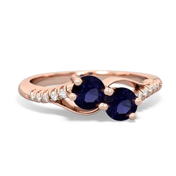 Sapphire Infinity Pave Two Stone 14K Rose Gold ring R5285