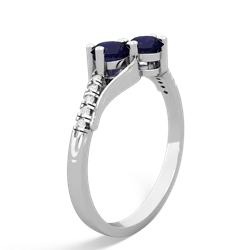 Sapphire Infinity Pave Two Stone 14K White Gold ring R5285