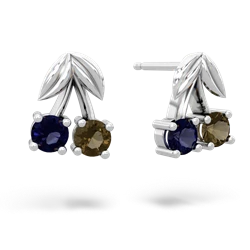 Sapphire Sweet Cherries 14K White Gold earrings E7001