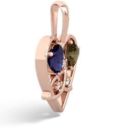 Sapphire Celtic Trinity Heart 14K Rose Gold pendant P5331