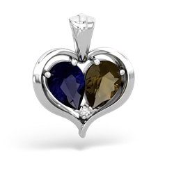 Sapphire Two Become One 14K White Gold pendant P5330