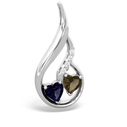 Sapphire Keepsake Curves 14K White Gold pendant P5450