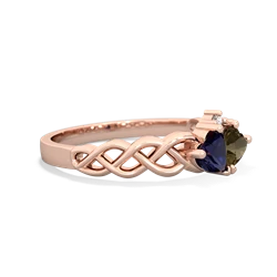 Sapphire Heart To Heart Braid 14K Rose Gold ring R5870