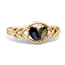 Sapphire Celtic Love Knot 14K Yellow Gold ring R5420