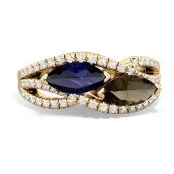 Sapphire Diamond Rivers 14K Yellow Gold ring R3070