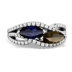 Sapphire Diamond Rivers 14K White Gold ring R3070