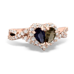 Sapphire Diamond Twist 'One Heart' 14K Rose Gold ring R2640HRT