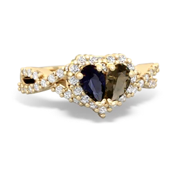 Sapphire Diamond Twist 'One Heart' 14K Yellow Gold ring R2640HRT