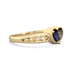 Sapphire Filligree 'One Heart' 14K Yellow Gold ring R5070