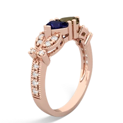 Sapphire Diamond Butterflies 14K Rose Gold ring R5601