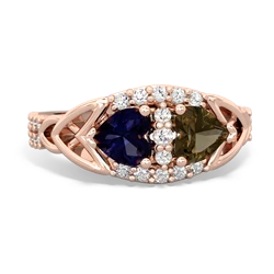 Sapphire Sparkling Celtic Knot 14K Rose Gold ring R2645