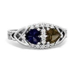 Sapphire Sparkling Celtic Knot 14K White Gold ring R2645