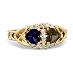Sapphire Sparkling Celtic Knot 14K Yellow Gold ring R2645