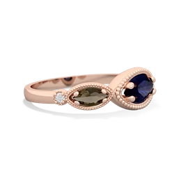 Sapphire Milgrain Marquise 14K Rose Gold ring R5700