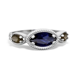 Sapphire Milgrain Marquise 14K White Gold ring R5700