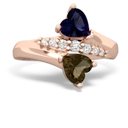 Sapphire Heart To Heart 14K Rose Gold ring R2064