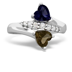 Sapphire Heart To Heart 14K White Gold ring R2064