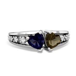 Sapphire Heart To Heart 14K White Gold ring R3342