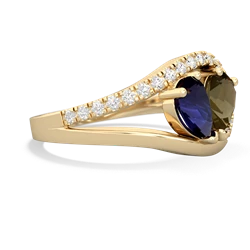 Sapphire Nestled Heart Keepsake 14K Yellow Gold ring R5650