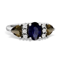 Sapphire Antique Style Three Stone 14K White Gold ring R2186