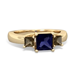 Sapphire Three Stone Trellis 14K Yellow Gold ring R4015