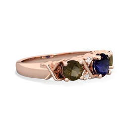 Sapphire Hugs And Kisses 14K Rose Gold ring R5016