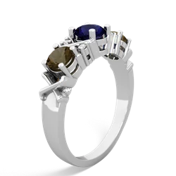 Sapphire Hugs And Kisses 14K White Gold ring R5016