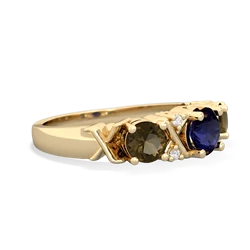 Sapphire Hugs And Kisses 14K Yellow Gold ring R5016