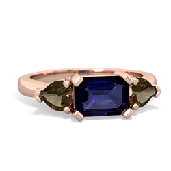 Sapphire Three Stone 14K Rose Gold ring R5235