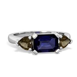 Sapphire Three Stone 14K White Gold ring R5235