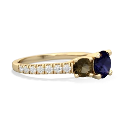 Sapphire Pave Trellis 14K Yellow Gold ring R5500