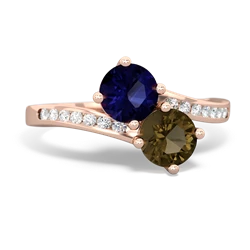 Sapphire Channel Set Two Stone 14K Rose Gold ring R5303