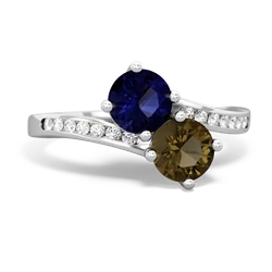 Sapphire Channel Set Two Stone 14K White Gold ring R5303