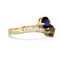 Sapphire Channel Set Two Stone 14K Yellow Gold ring R5303