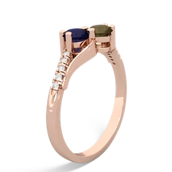 Sapphire Infinity Pave Two Stone 14K Rose Gold ring R5285