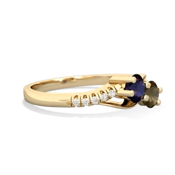 Sapphire Infinity Pave Two Stone 14K Yellow Gold ring R5285