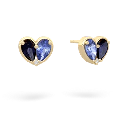 Sapphire 'Our Heart' 14K Yellow Gold earrings E5072