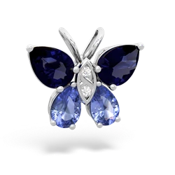 Sapphire Butterfly 14K White Gold pendant P2215