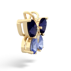 Sapphire Butterfly 14K Yellow Gold pendant P2215