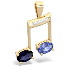 Sapphire Color Of Music 14K Yellow Gold pendant P3334