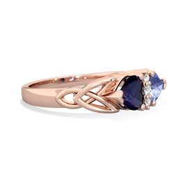 Sapphire Celtic Knot Double Heart 14K Rose Gold ring R5040