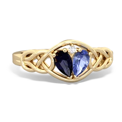 Sapphire Celtic Love Knot 14K Yellow Gold ring R5420