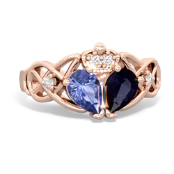 Sapphire 'One Heart' Celtic Knot Claddagh 14K Rose Gold ring R5322