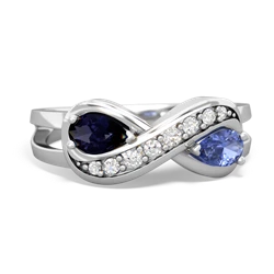 Sapphire Diamond Infinity 14K White Gold ring R5390